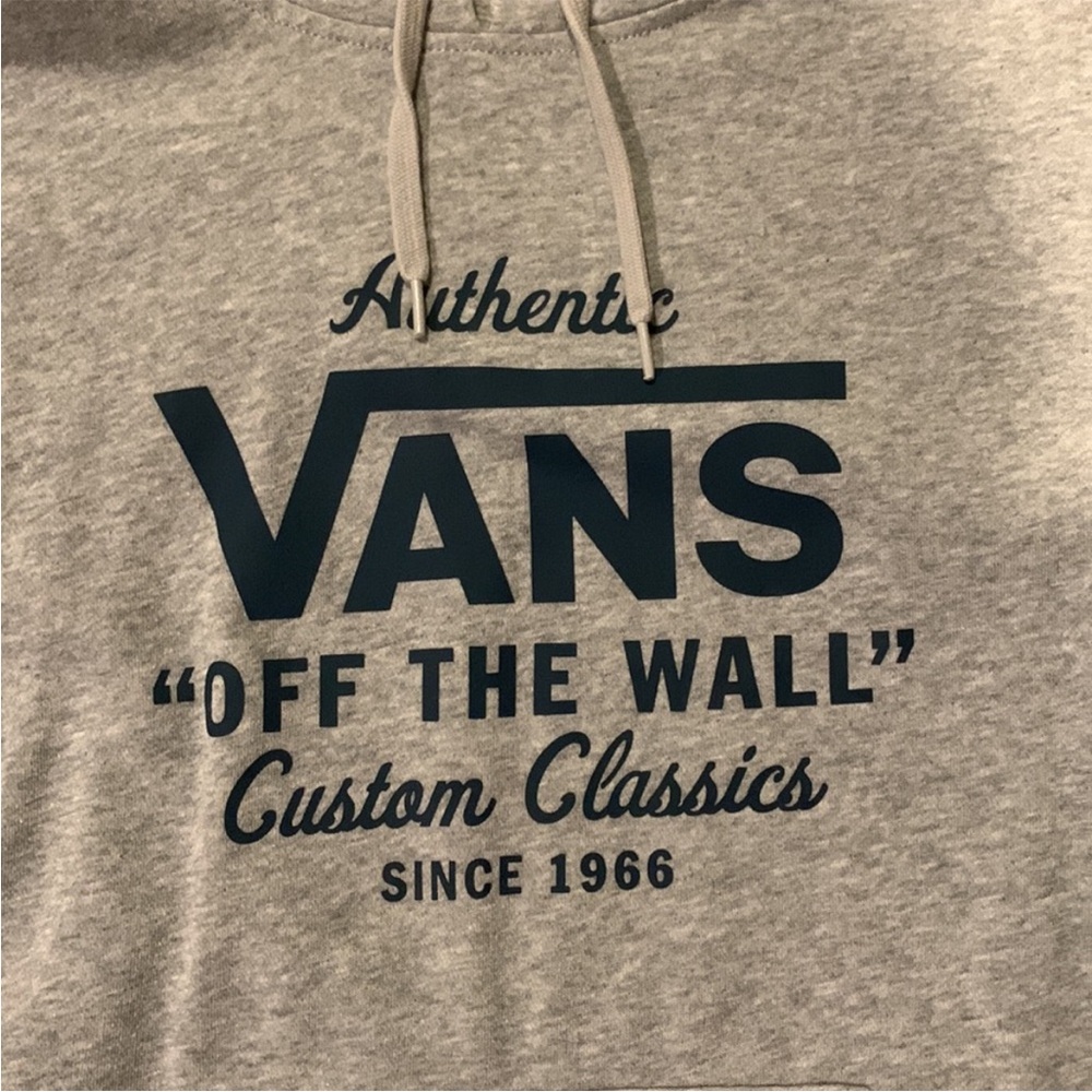 Vans Heather Gray Hoodie with Navy Logo - Picture 3 of 7